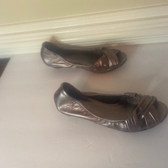 COLE HAAN Collaboration w Nike Air Pewter Wedge pee toe women's shoes, size 7.5B - Picture 8 of 9